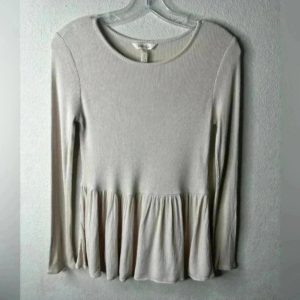 Matilda Jane Oh So Nice Babydoll Top Wondement Waffle Knit Small